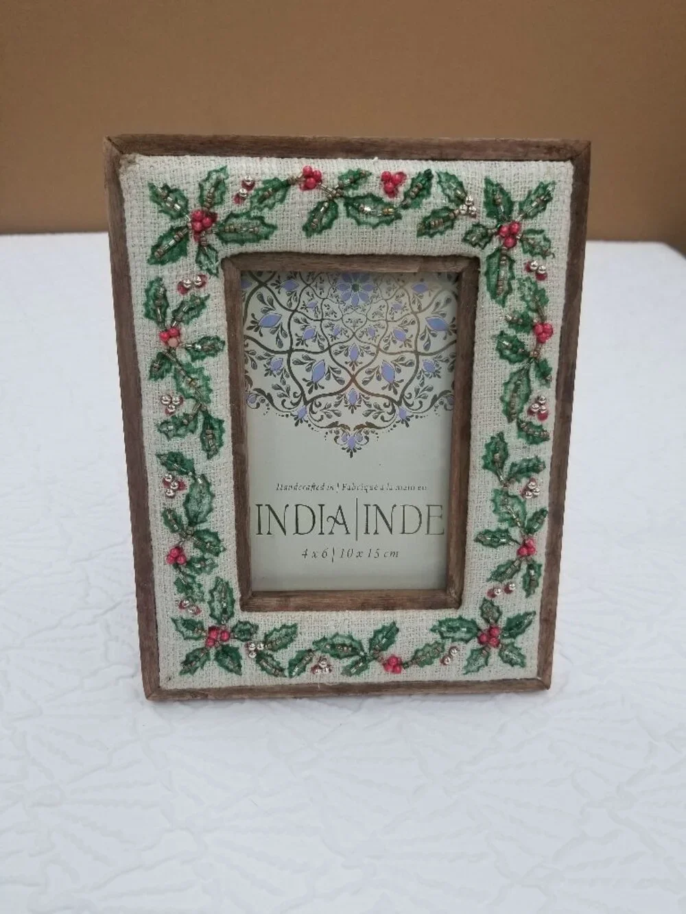 Picture Frame Decorative Holly Berries Border Beads